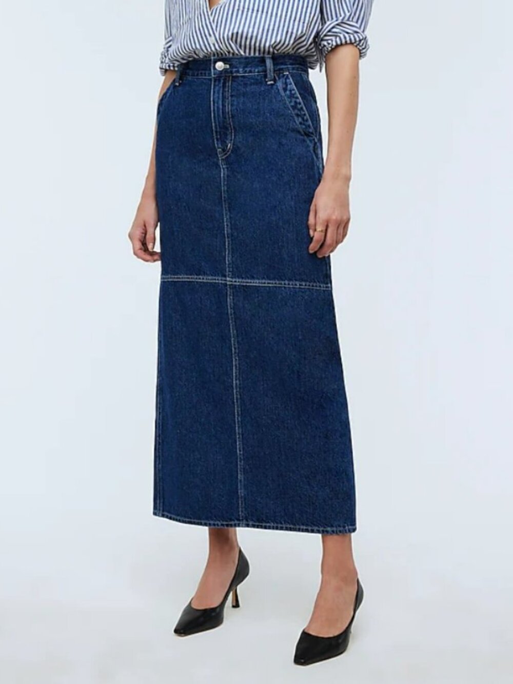 Madewell Denim Carpenter Maxi Skirt in Handlon Wash Size 28